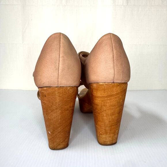 RACHEL COMEY‎ Platform Sandals Size 9 Leather Wood Boho Bohemian Festival Casual - Picture 8 of 13